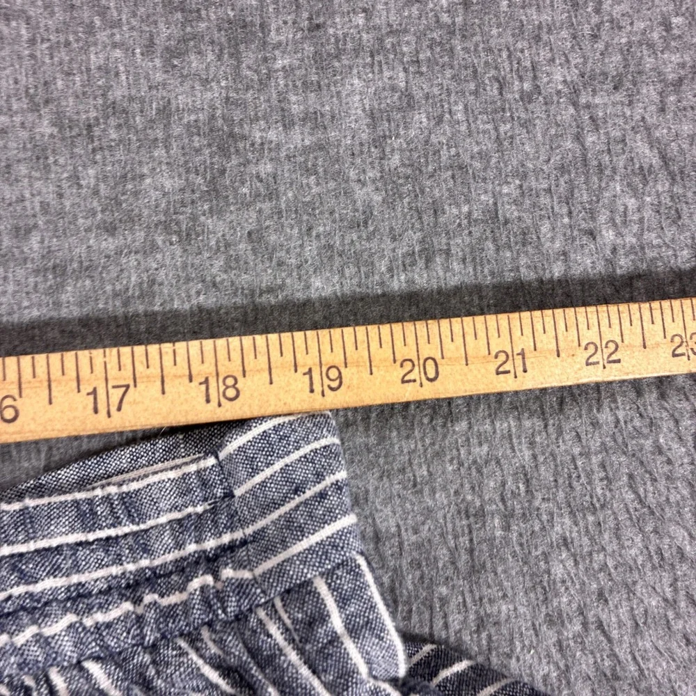 Banana Republic Wide Leg Pants Women XL Blue Striped Linen Boho Indie Summer